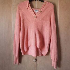 Sonoma Hooded V-Neck Button Pullover Sweater